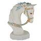 Cybis Porcelain Horse Head Bust Figurine Floral Accents Satin Decorated On Base