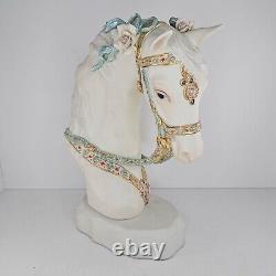 Cybis Porcelain Horse Head Bust Figurine Floral Accents Satin Decorated On Base