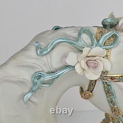 Cybis Porcelain Horse Head Bust Figurine Floral Accents Satin Decorated On Base