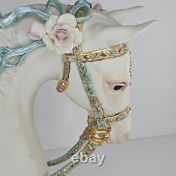 Cybis Porcelain Horse Head Bust Figurine Floral Accents Satin Decorated On Base