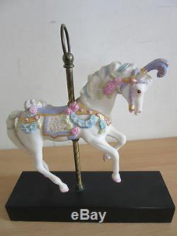 Cybis hand painted porcelain carousel horse on stand #66