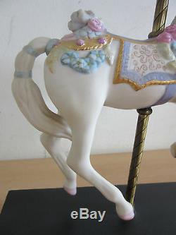 Cybis hand painted porcelain carousel horse on stand #66