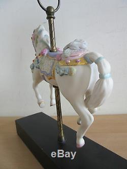 Cybis hand painted porcelain carousel horse on stand #66