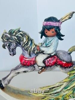 DeGrazia Goebel Hummel Figurine box signed native 7327 Beautiful rocking horse