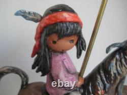Degrazia Merry Little Indian Goebel Figurine 1985 #12446/12500 10th Anniv