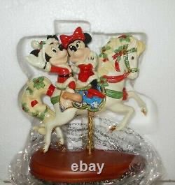 Disney Lenox Mickey's Christmas Carousel Horse Figurine With Minnie -new In Box