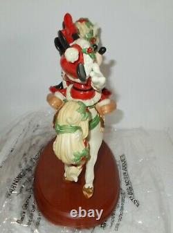 Disney Lenox Mickey's Christmas Carousel Horse Figurine With Minnie -new In Box