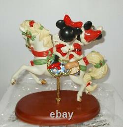 Disney Lenox Mickey's Christmas Carousel Horse Figurine With Minnie -new In Box