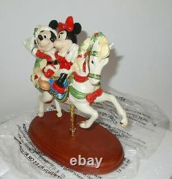 Disney Lenox Mickey's Christmas Carousel Horse Figurine With Minnie -new In Box