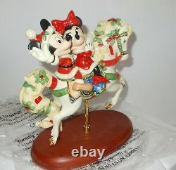 Disney Lenox Mickey's Christmas Carousel Horse Figurine With Minnie -new In Box