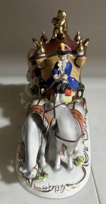 Dresden Lace Cinderella Before The Stroke Of Midnight Coach Horses Figurine AsIs