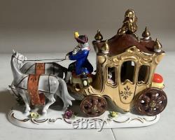 Dresden Lace Cinderella Before The Stroke Of Midnight Coach Horses Figurine AsIs