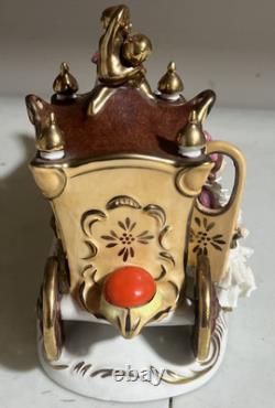Dresden Lace Cinderella Before The Stroke Of Midnight Coach Horses Figurine AsIs