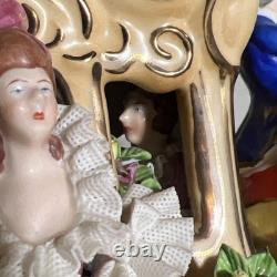 Dresden Lace Cinderella Before The Stroke Of Midnight Coach Horses Figurine AsIs