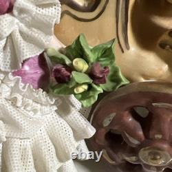 Dresden Lace Cinderella Before The Stroke Of Midnight Coach Horses Figurine AsIs