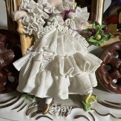 Dresden Lace Cinderella Before The Stroke Of Midnight Coach Horses Figurine AsIs