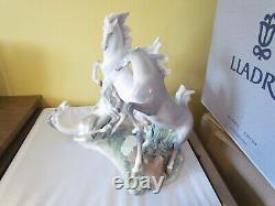 ELABORATE LLADRO # 1021 HORSE'S GROUP 3 LARGE WILD STALLIONS/MINT withO. BOX