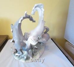 ELABORATE LLADRO # 1021 HORSE'S GROUP 3 LARGE WILD STALLIONS/MINT withO. BOX