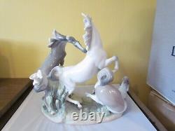 ELABORATE LLADRO # 1021 HORSE'S GROUP 3 LARGE WILD STALLIONS/MINT withO. BOX