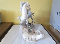 ELABORATE LLADRO # 1021 HORSE'S GROUP 3 LARGE WILD STALLIONS/MINT withO. BOX