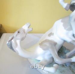 ELABORATE LLADRO # 1021 HORSE'S GROUP 3 LARGE WILD STALLIONS/MINT withO. BOX