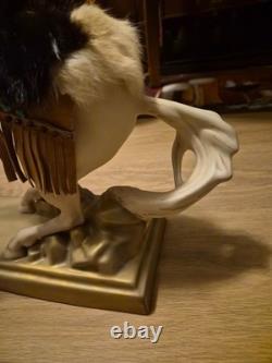 Early 20C Royal Dux Porcelain Majestic Rearing Horse Statue Figurine 16 Tall