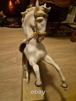 Early 20C Royal Dux Porcelain Majestic Rearing Horse Statue Figurine 16 Tall