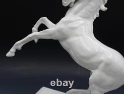 Early 20C Royal Dux Porcelain Majestic Rearing Horse Statue Figurine 16 Tall