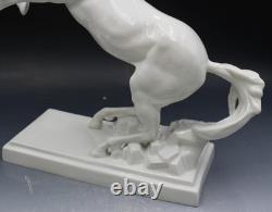 Early 20C Royal Dux Porcelain Majestic Rearing Horse Statue Figurine 16 Tall