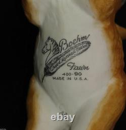 Edward Marshall Boehm Porcelain FAWN 400-90 Horse & Feather Logo Deer