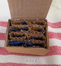 Eight Cobalt Blue Horses Complete Porcelain Vintage Western Ranch Equestrian