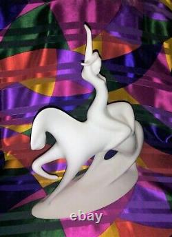 Elegant Royal Dux Lady Godiva On Horse White Porcelain Figurine