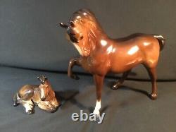 English Mare and Austrian Colt Figurines Well Marked Differently but Great Match