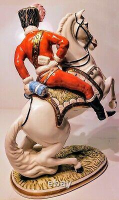 Ernst Bohne & Sons Germany Porcelain Cossack/Soldier on Rearing Horse1920-30's