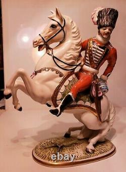 Ernst Bohne & Sons Germany Porcelain Cossack/Soldier on Rearing Horse1920-30's