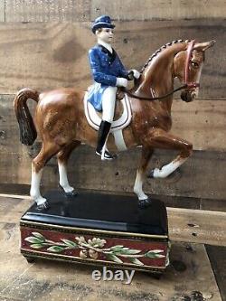 FITZ & FLOYD Equestrian Male Rider Dressage Stallion Horse Figurine