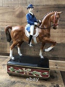 FITZ & FLOYD Equestrian Male Rider Dressage Stallion Horse Figurine