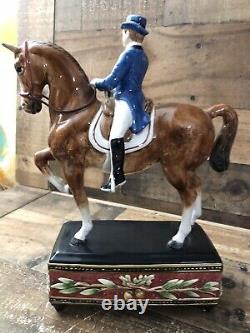 FITZ & FLOYD Equestrian Male Rider Dressage Stallion Horse Figurine