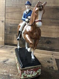 FITZ & FLOYD Equestrian Male Rider Dressage Stallion Horse Figurine