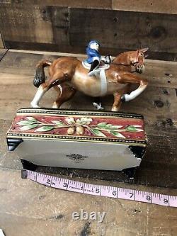 FITZ & FLOYD Equestrian Male Rider Dressage Stallion Horse Figurine