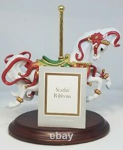 FRANKLIN MINT Christmas Carousel Horse Porcelain Figurine Scarlet Ribbons