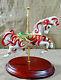 Franklin Mint Christmas Carousel Horse Porcelain Figurine Scarlet Ribbons