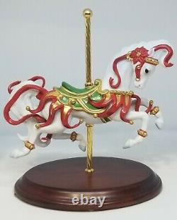 FRANKLIN MINT Christmas Carousel Horse Porcelain Figurine Scarlet Ribbons