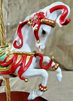 FRANKLIN MINT Christmas Carousel Horse Porcelain Figurine Scarlet Ribbons