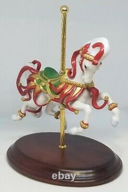 FRANKLIN MINT Christmas Carousel Horse Porcelain Figurine Scarlet Ribbons