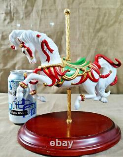 FRANKLIN MINT Christmas Carousel Horse Porcelain Figurine Scarlet Ribbons