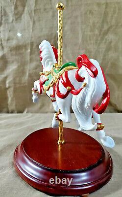 FRANKLIN MINT Christmas Carousel Horse Porcelain Figurine Scarlet Ribbons