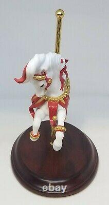 FRANKLIN MINT Christmas Carousel Horse Porcelain Figurine Scarlet Ribbons