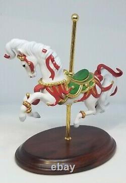 FRANKLIN MINT Christmas Carousel Horse Porcelain Figurine Scarlet Ribbons