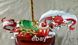 FRANKLIN MINT Christmas Carousel Horse Porcelain Figurine Scarlet Ribbons